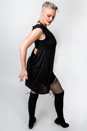 Black Shimmer Open Back Top - Limited Edition