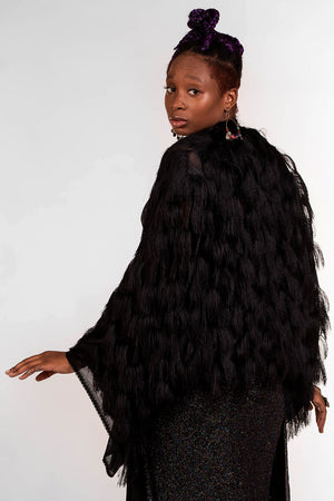 Made to order - Black Fringe Kimono Shrug