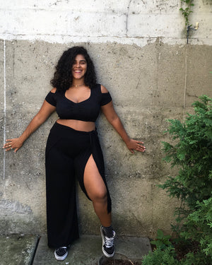 ethically made black crop tops for curvy women
