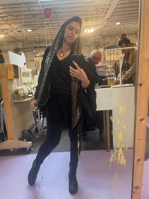 Mixed Metals Tassel Toss Hood