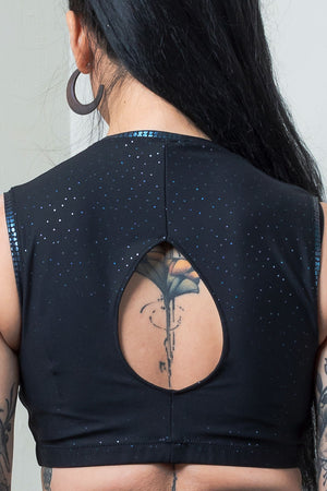 Matrix Sweetheart Neckline Crop Top with Cut Outs
