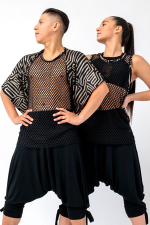 black unisex harem pants with pockets