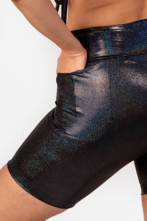 The Ultimate Bike Shorts in the Midnight Sky Micro-Dot Hologram