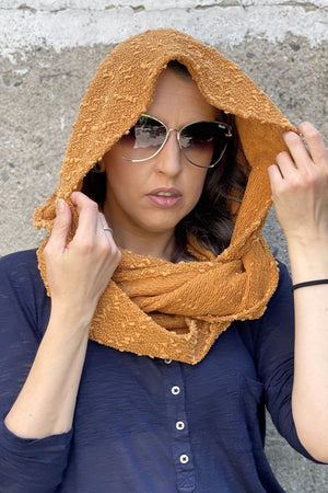 Sunshine Sparkle Boucle' Empire (Hooded Infinity Scarf)