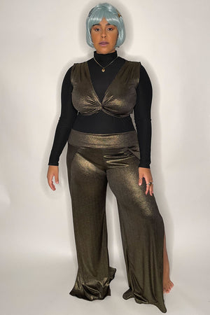 Golden Wrap Top